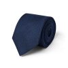 Draeger Paris Cravate Texturee Satin Bleu Marine New