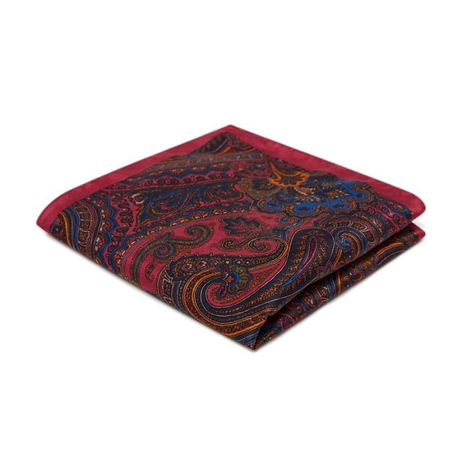 Draeger Paris Pochette De Costume En Coton - Paisley Bordeaux Online