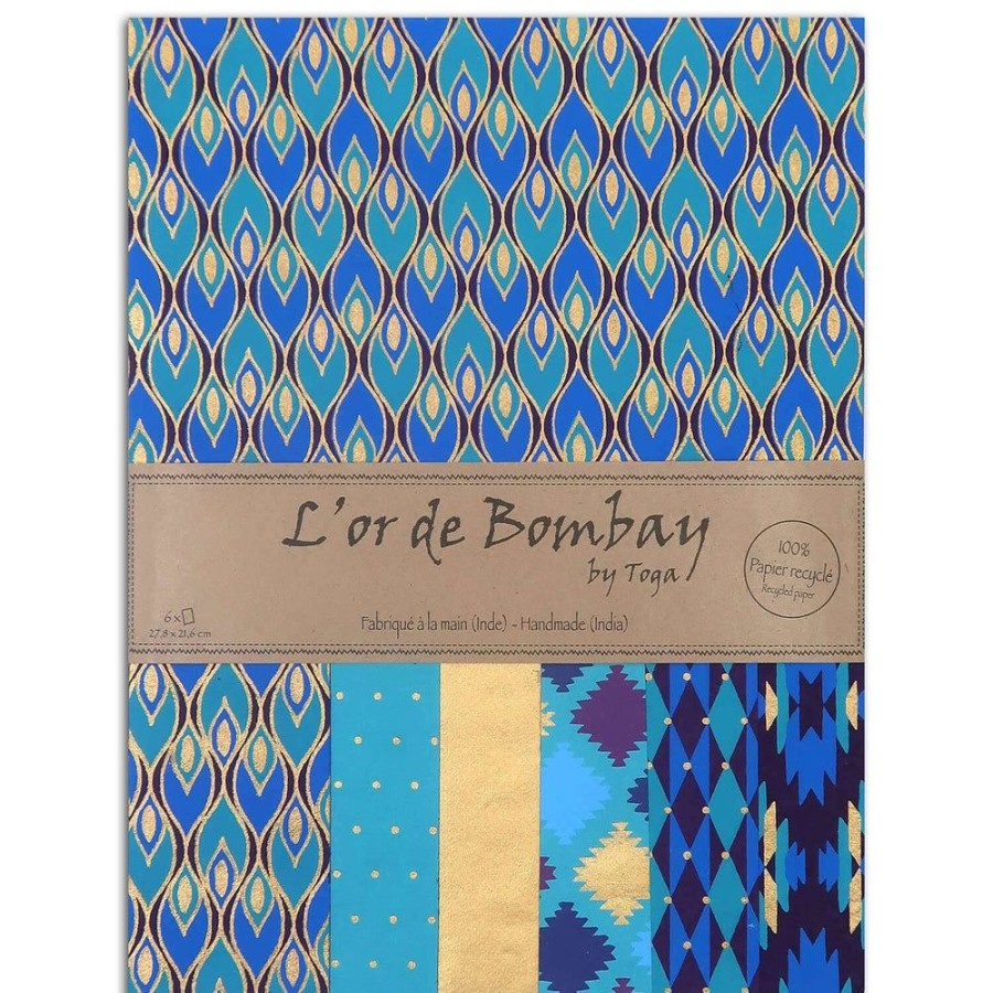 Toga 6 Feuilles De Papier Recycle Bleu Violet Online