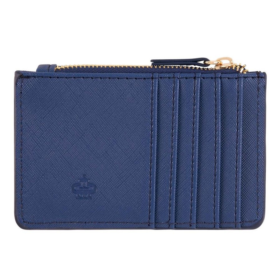 Draeger Paris Porte-Cartes Zippe - Rayures Bleu Marine Et Noires Best