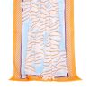 Draeger Paris Grand Pareo Femme - Imprime Palmes - Bleu/Orange - 100% Coton - 100X180 Cm Wholesale