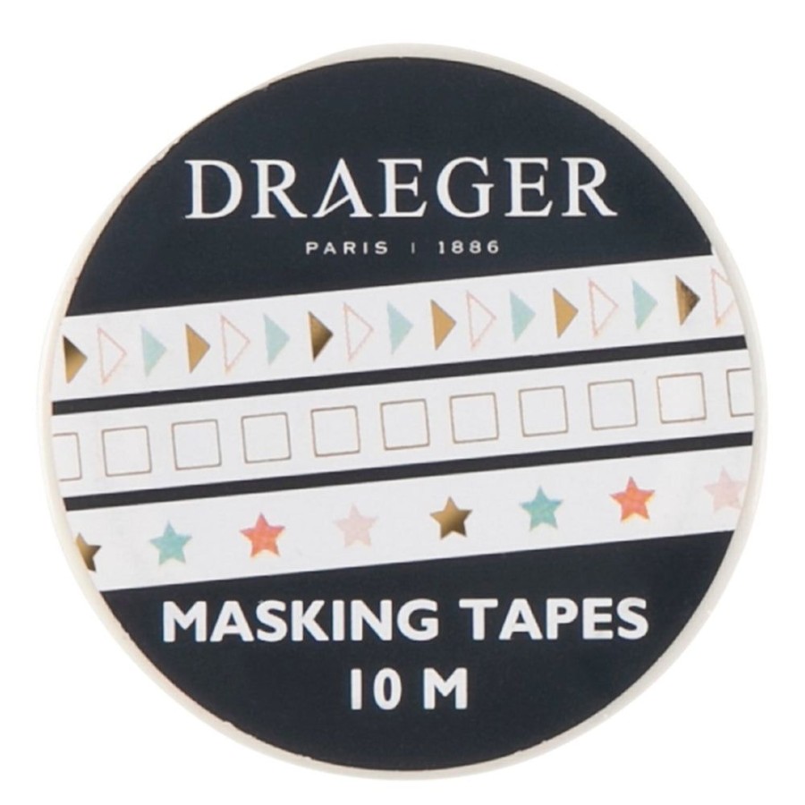 Draeger Paris Masking Tape 3X10 M - Etoiles, Triangles, Carres Wholesale