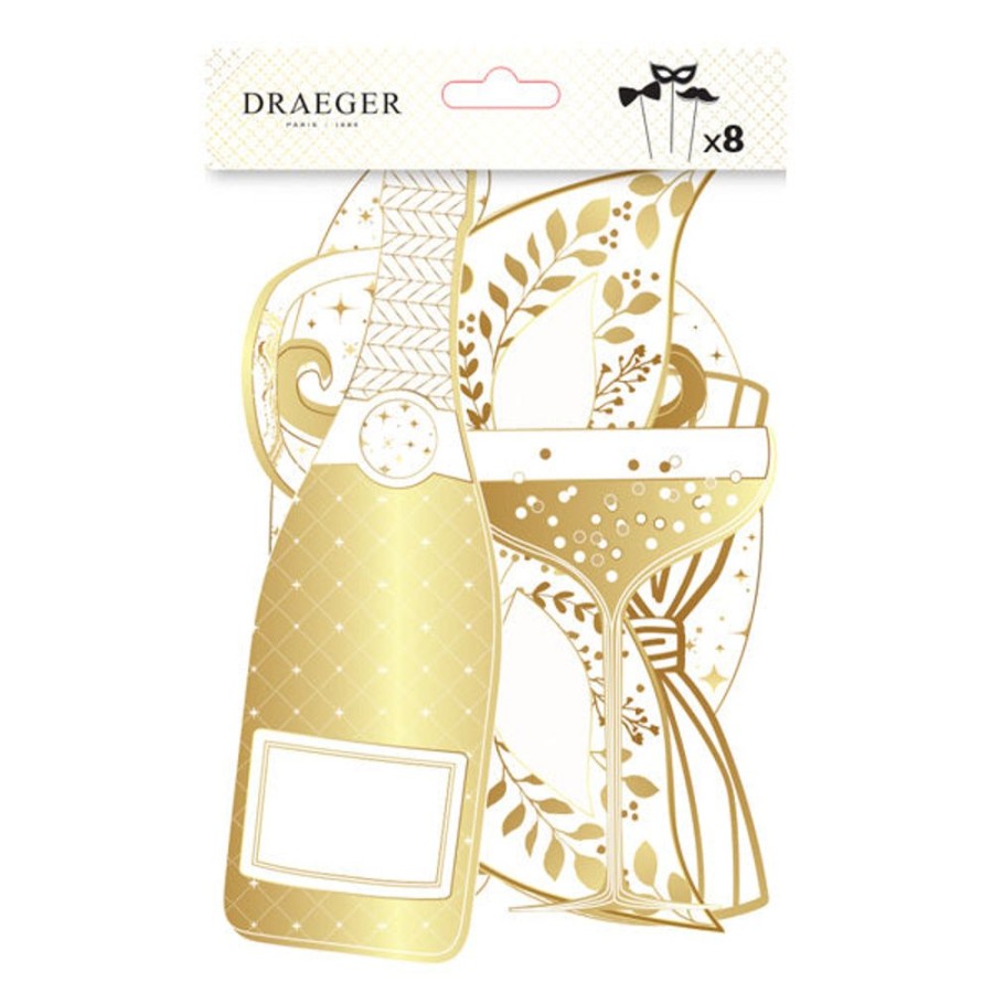 Draeger Paris Decoration De Reveillon - Kit Complet Blanc Et Or Pour Les Fetes New