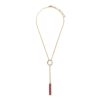 Draeger Paris Collier A Barre Rouge Ajustable - Email Dore A L'Or Fin Online