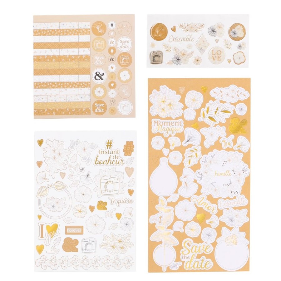 Toga Kit Stickers Autocollants Et Die Cuts Blanc Et Or Clearance