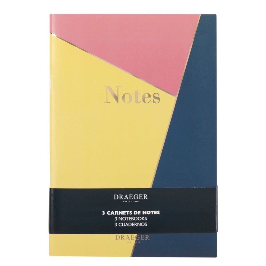 Draeger Paris Lot De 3 Carnets A5 Lignes - Bleu, Rose, Jaune Online