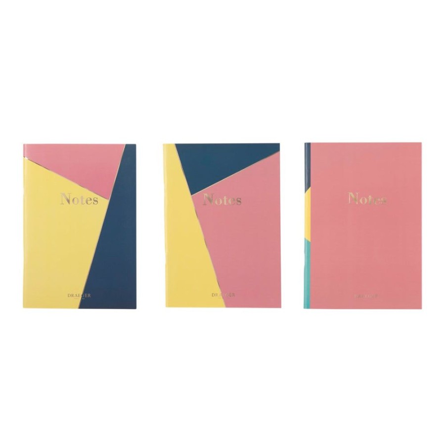 Draeger Paris Lot De 3 Carnets A5 Lignes - Bleu, Rose, Jaune Online