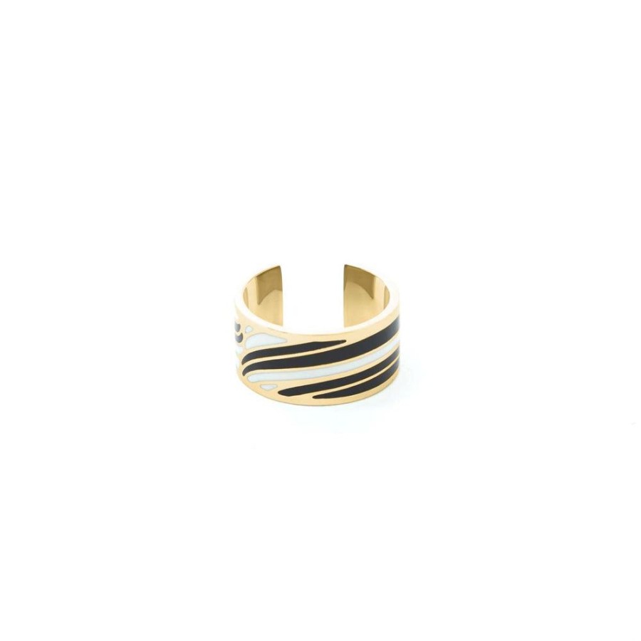 Draeger Paris Bague Acier Cocktail Vague New