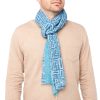 Draeger Paris Foulard Imprime Signature Draeger - Bleu - Homme - 70X180 Cm Online