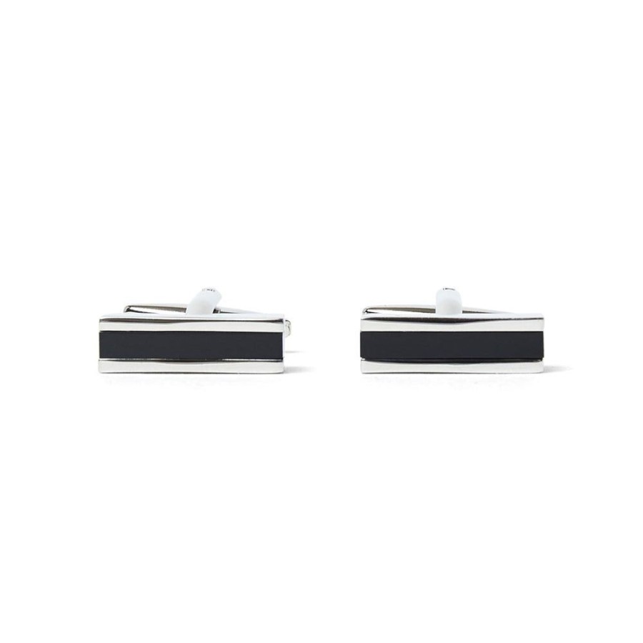 Draeger Paris Boutons De Manchette En Rectangle - Argent Et Noir Online