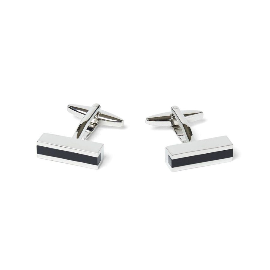 Draeger Paris Boutons De Manchette En Rectangle - Argent Et Noir Online