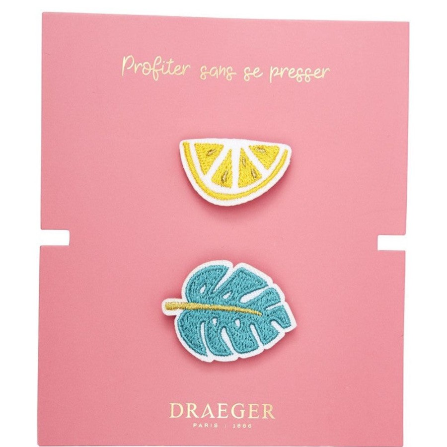 Draeger Paris Broche Brodee Monstera & Citron Hot