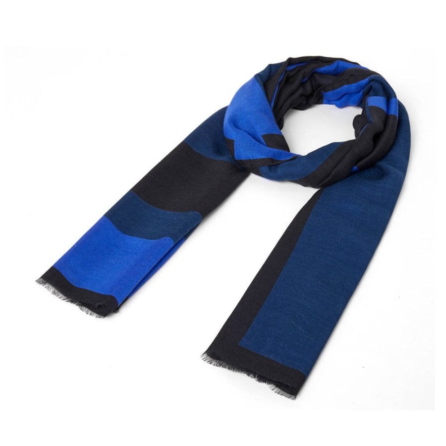 Draeger Paris Etole En Laine A Motif Geometrique - Bleu Et Noir Wholesale