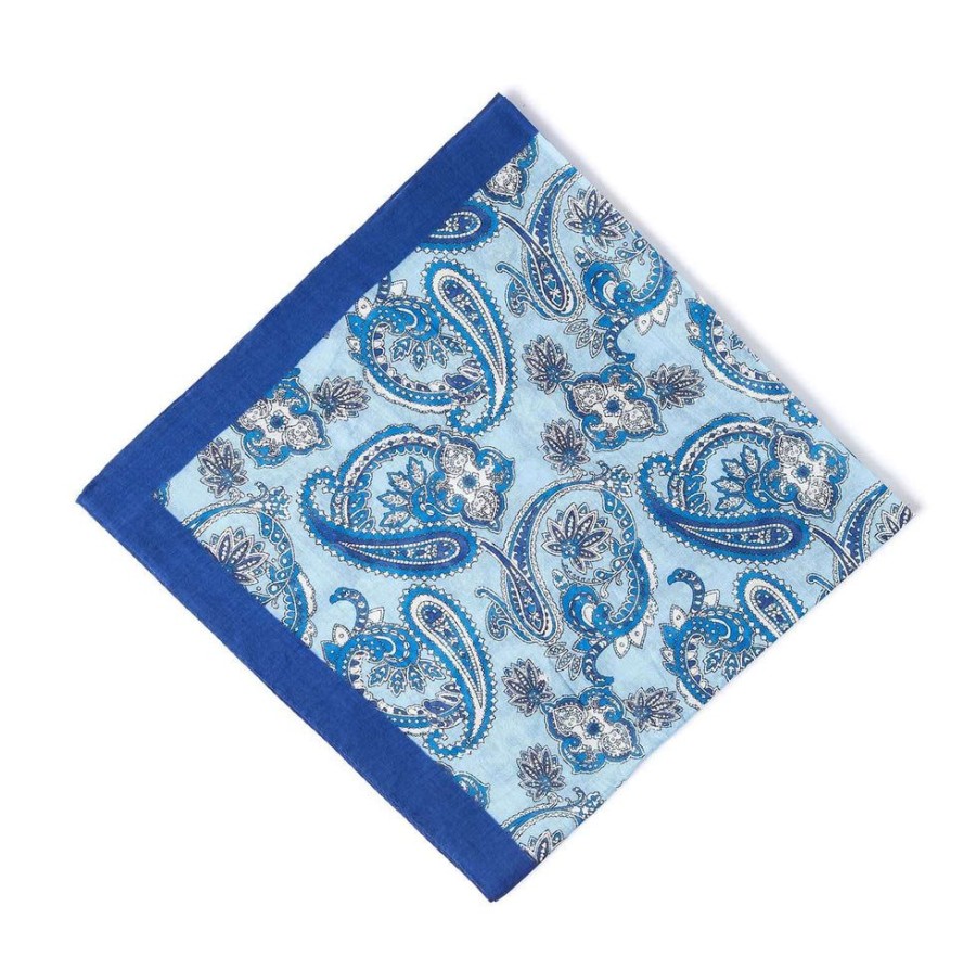 Draeger Paris Bandana Carre En 100% Coton - Gris - Imprime Paisley - Unie - 67X67 Cm Online