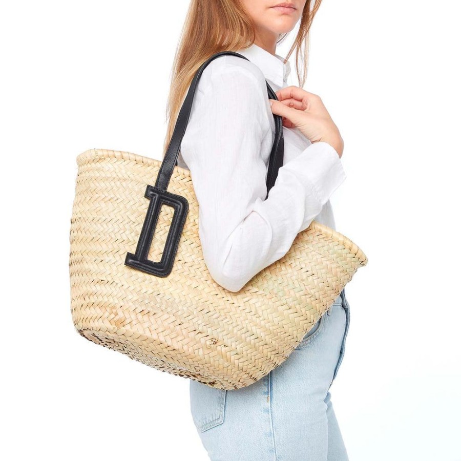 Draeger Paris Sac Panier En Palme - Beige/Noir Wholesale