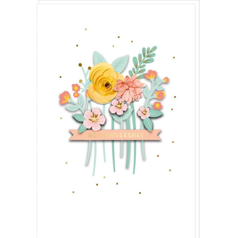 Draeger Paris Carte Signature Fleurs Anniversaire - 11,5 X 17Cm Online