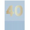 Draeger Paris Carte D'Anniversaire 40 Ans En Or - Bleu Clair - A Message - Pour Homme Et Femme - 11,5 X 17 Cm New