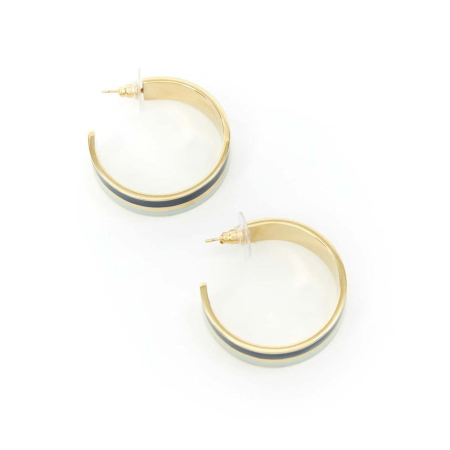 Draeger Paris Boucles D'Oreilles Creoles Tokyo Email Bleu & Lavande Clearance