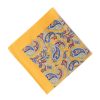 Draeger Paris Bandana Carre En 100% Coton - Jaune - Imprime Paisley - Unie - 67X67 Cm Best