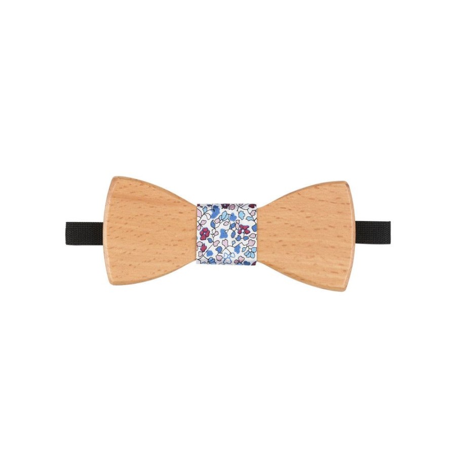 Tie Rack Noeud Papillon Homme En Bois Petites Fleurs Rose / Bleu Hot