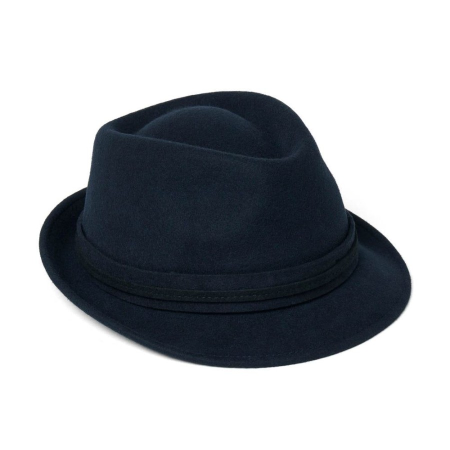 Draeger Paris Trilby Double Galon En Laine - Bleu Marine Wholesale