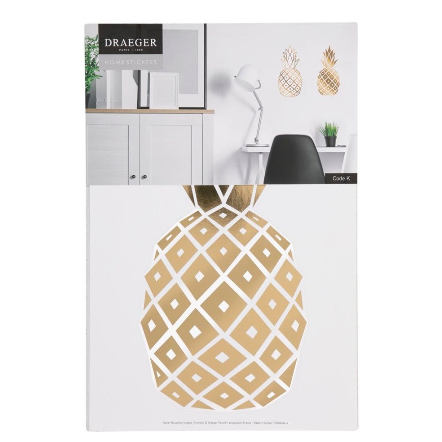 Draeger Paris Sticker Mural Ananas En Or Clearance