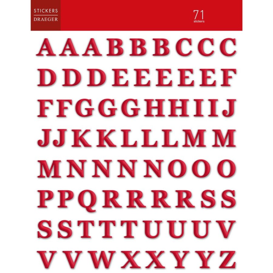 Draeger Paris Stickers Alphabet Lettres Rouge Clearance