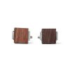 Draeger Paris Boutons De Manchette Bois Marron Et Argentes New