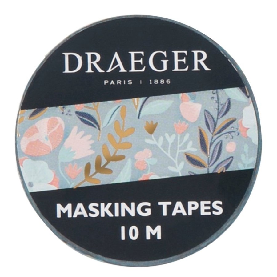 Draeger Paris Masking Tape 10 M - Fleurs - Bleu New