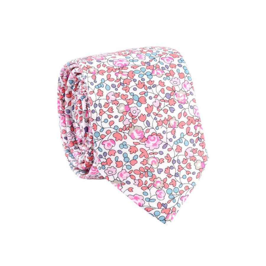 Tie Rack Cravate Homme Tissu Liberty Eloise Peche / Rose Hot