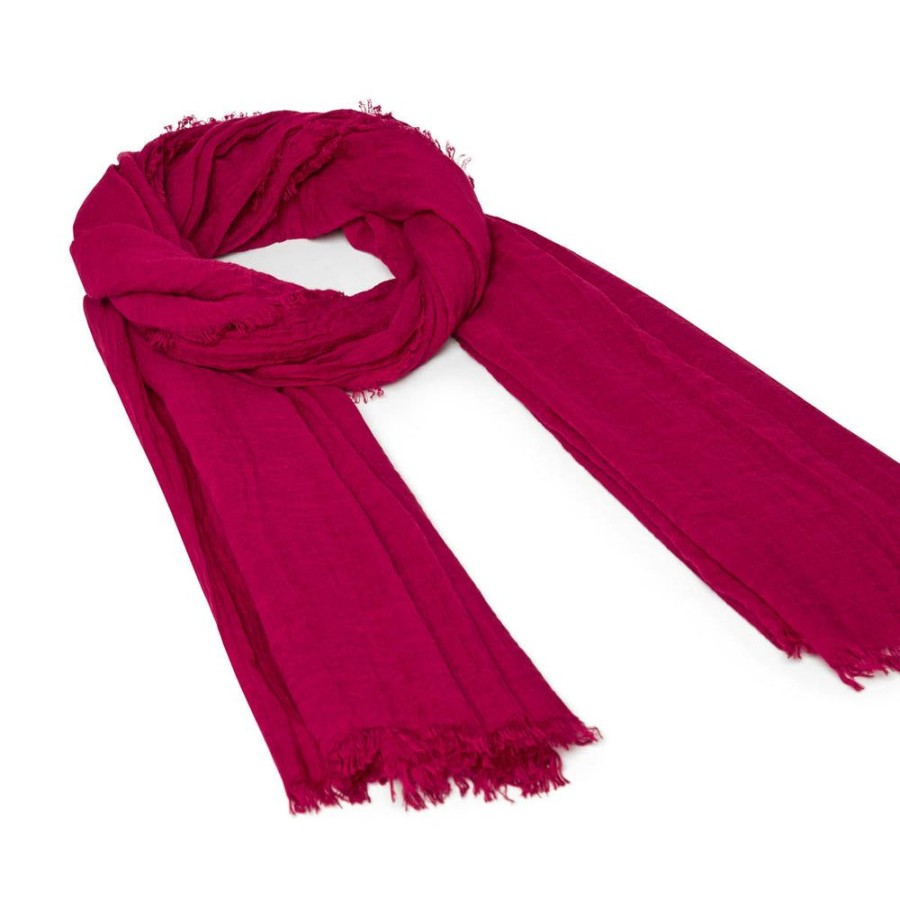 Draeger Paris Foulard A Franges - Rouge Fonce New