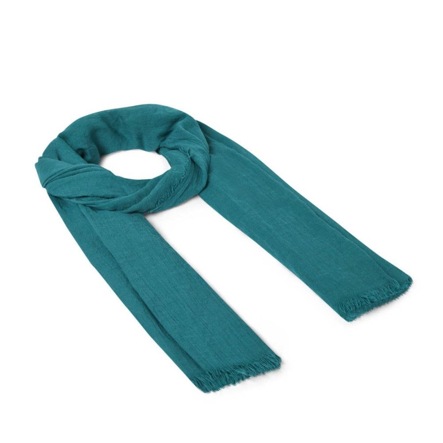 Draeger Paris Foulard A Franges - Bleu Canard Best