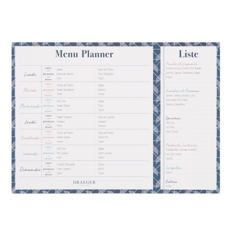 Draeger Paris Menu Planner - Bleu Marine Hot