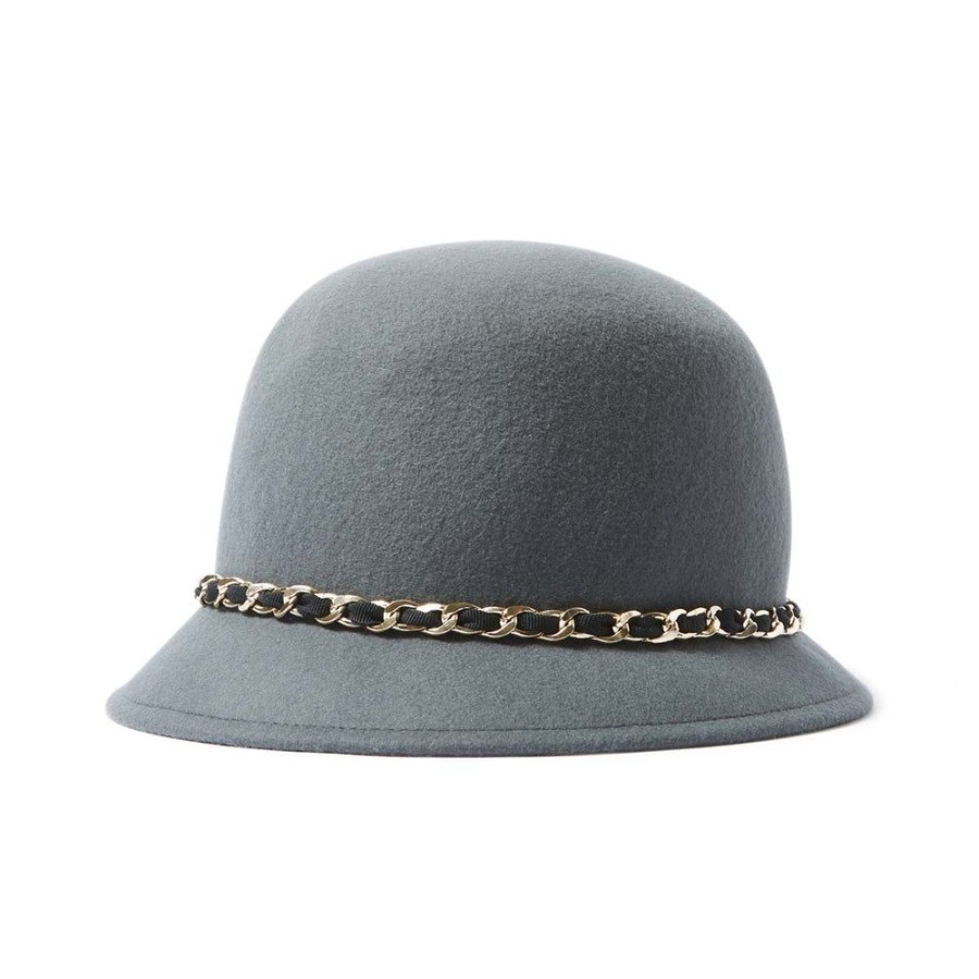 Tie Rack Chapeau Cloche Detail Chaine Entrelacee - Gris Clearance