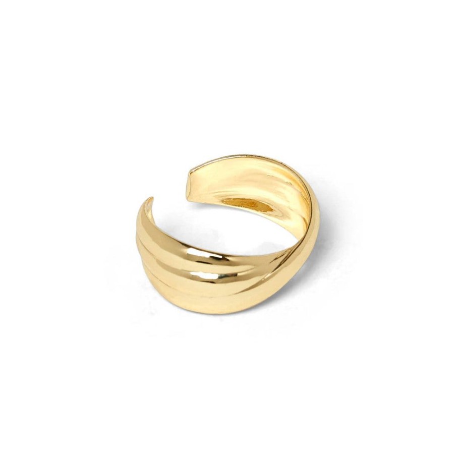 Draeger Paris Bague 3 Anneaux Twistes - Ajustable - Dore A L'Or Fin Online