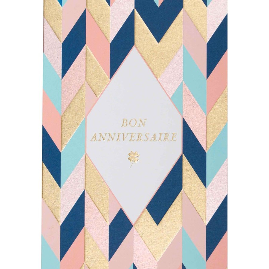 Draeger Paris Carte Graphique Bon Anniversaire Pastel Et Or Hot