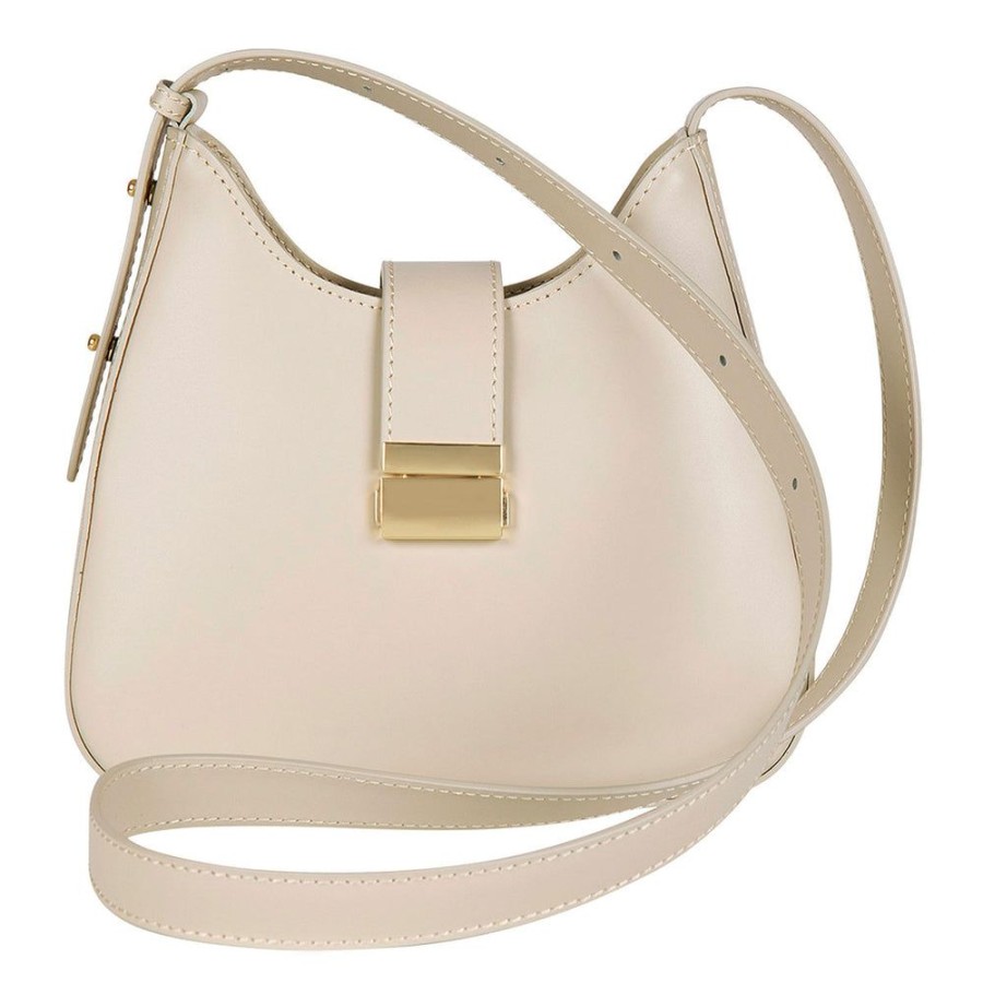 Draeger Paris Sac Hobo En Cuir Lisse - Creme Clearance