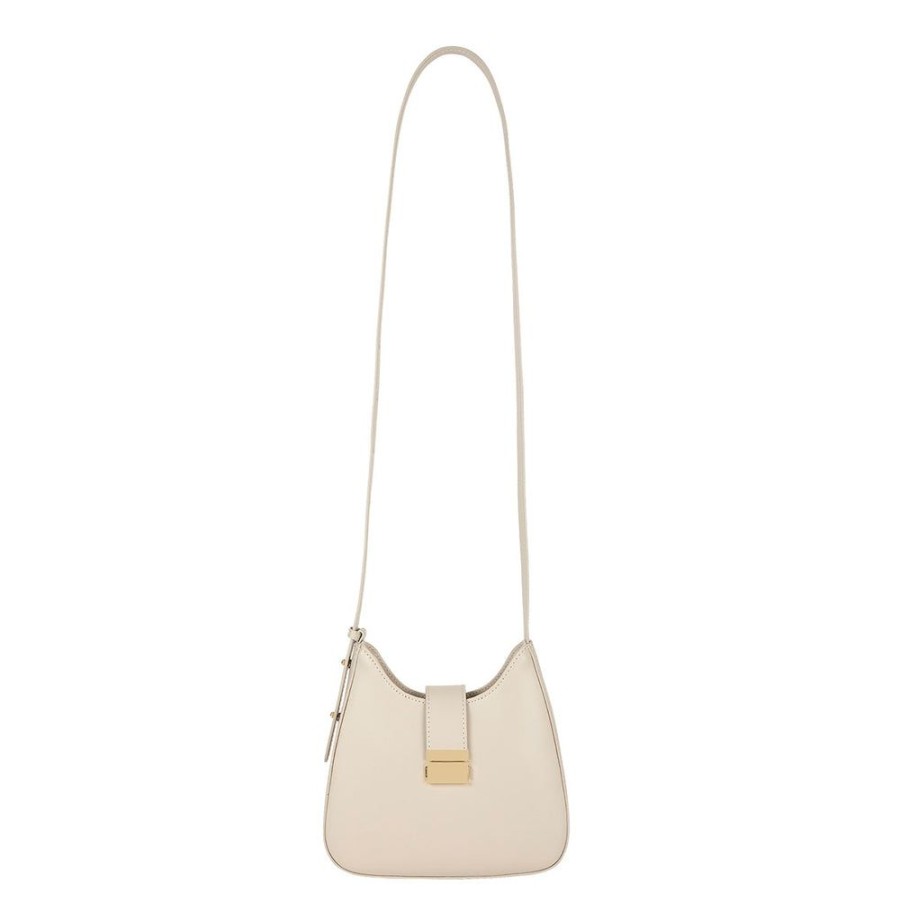 Draeger Paris Sac Hobo En Cuir Lisse - Creme Clearance