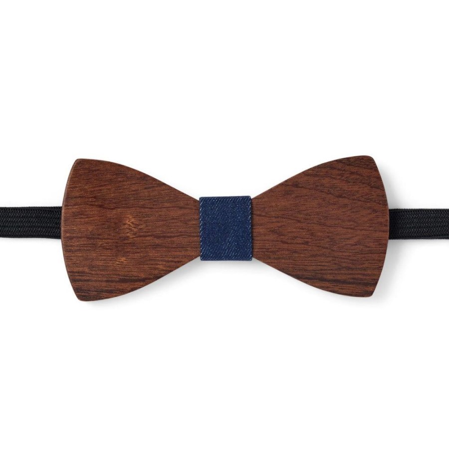 Tie Rack Noeud Papillon En Bois - Bleu Wholesale