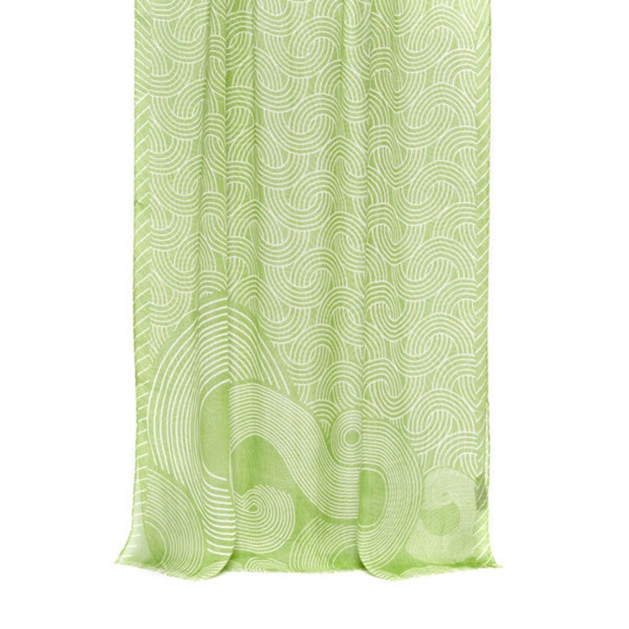 Draeger Paris Grande Etole Femme - Imprime Japonais - Vert D'Eau - 70X180 Cm Clearance