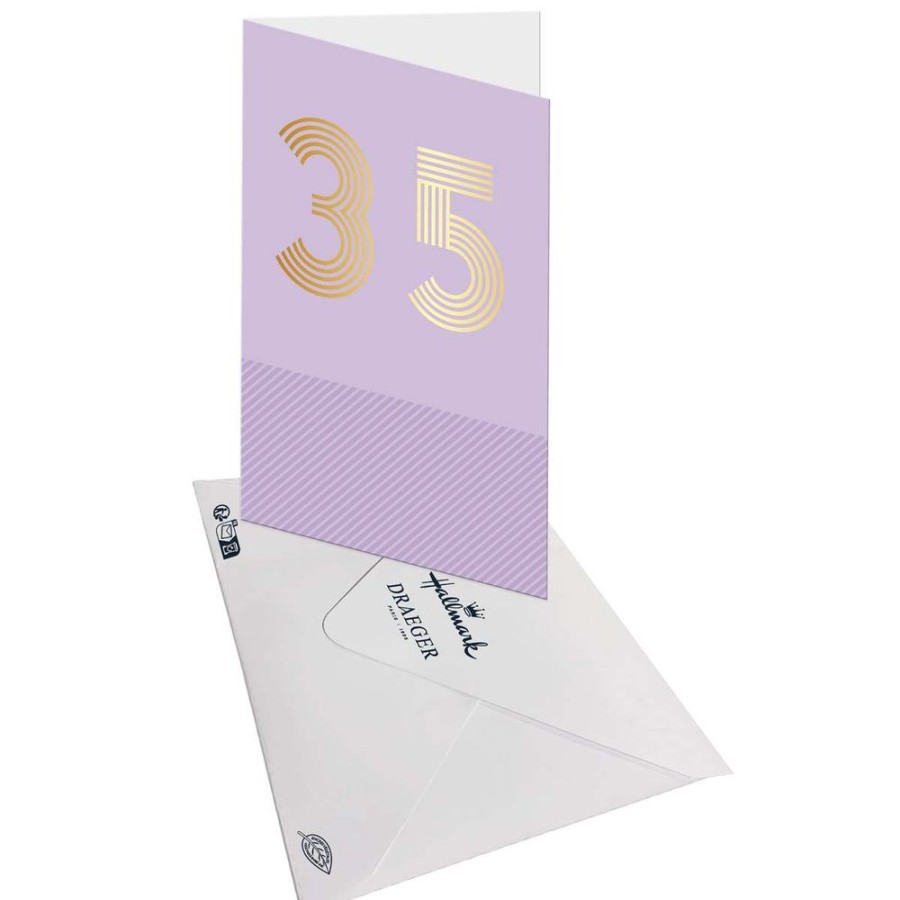 Draeger Paris Carte D'Anniversaire 35 Ans En Or - Violet - A Message - Pour Homme Et Femme - 11,5 X 17 Cm Clearance