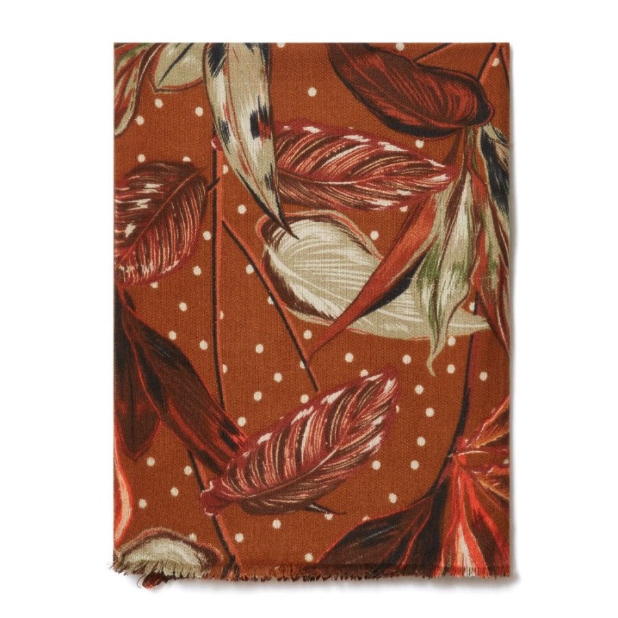 Tie Rack Etole Feuilles D'Automne - Orange Rose Online