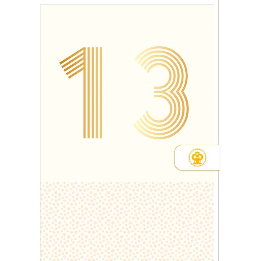 Draeger Paris Carte D'Anniversaire 13 Ans En Or - Blanc - A Message - Pour Ados Fille Garcon - 11,5 X 17 Cm Online