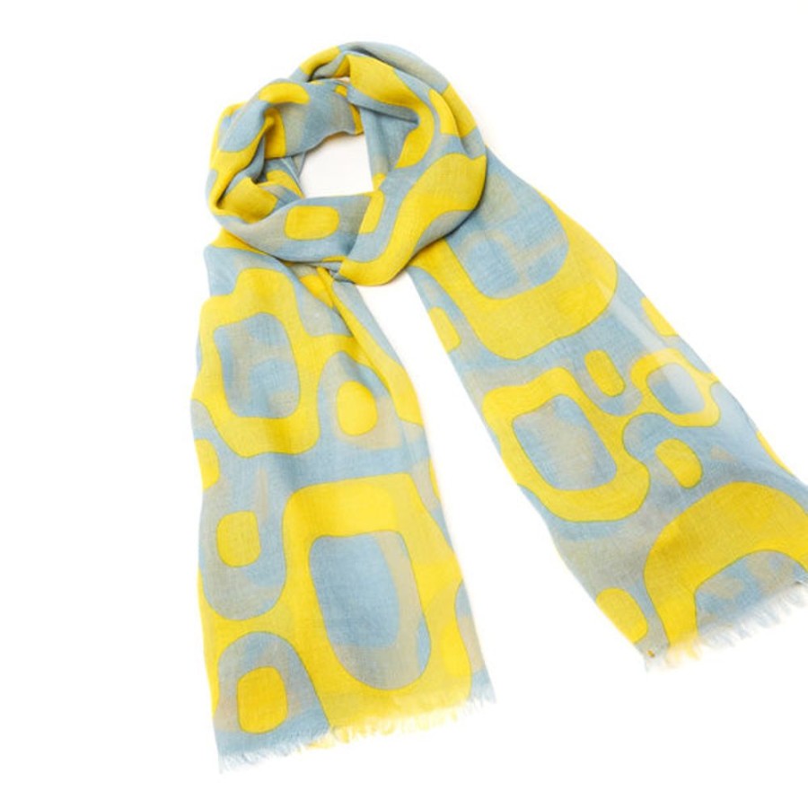 Draeger Paris Foulard Imprime Rio - Jaune - Homme - 70X180 Cm - Draeger Online