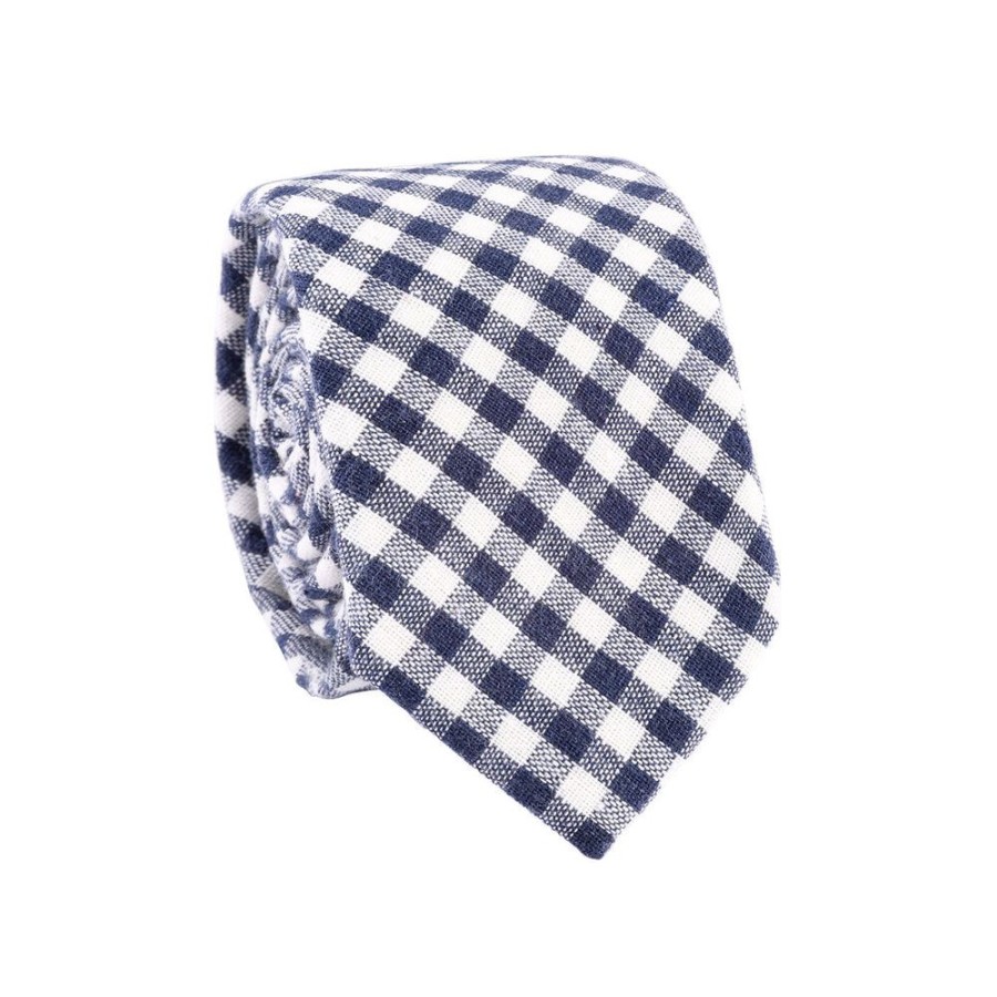 Tie Rack Cravate Homme A Carreaux Bleu Marine / Ecru Clearance