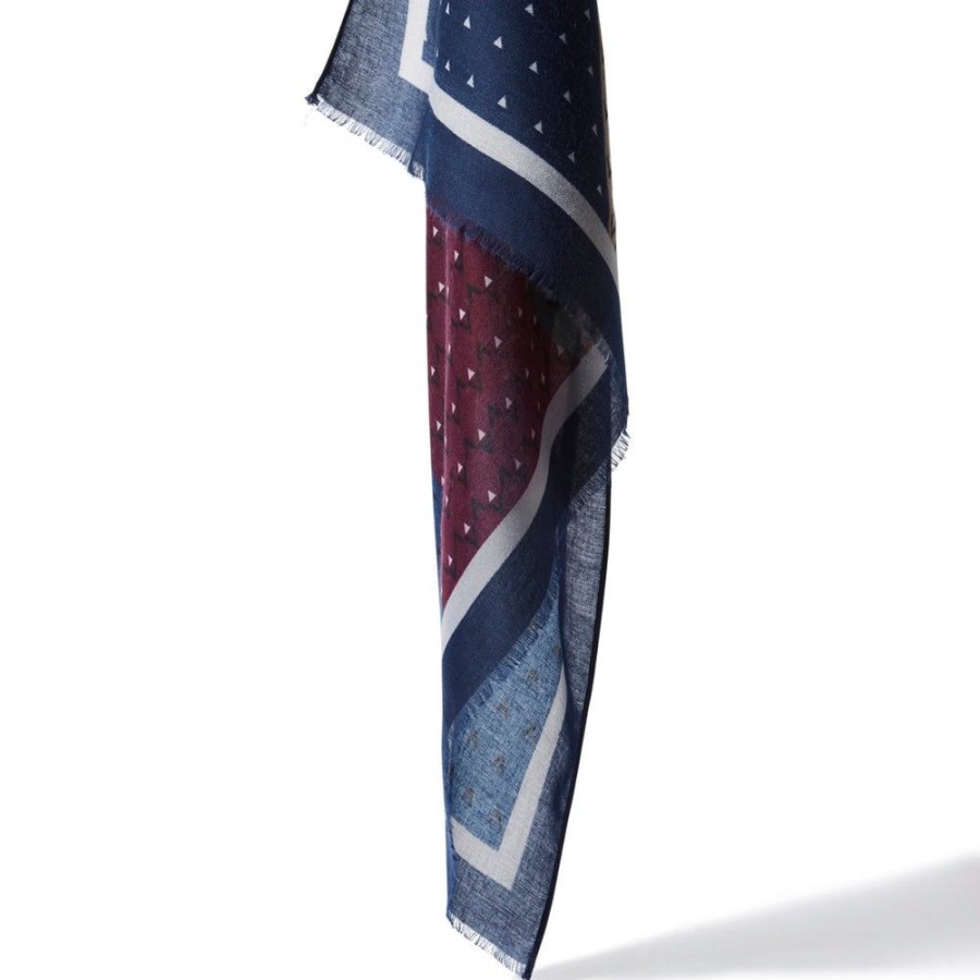 Tie Rack Etole Motif V - Bleu Bordeaux Hot