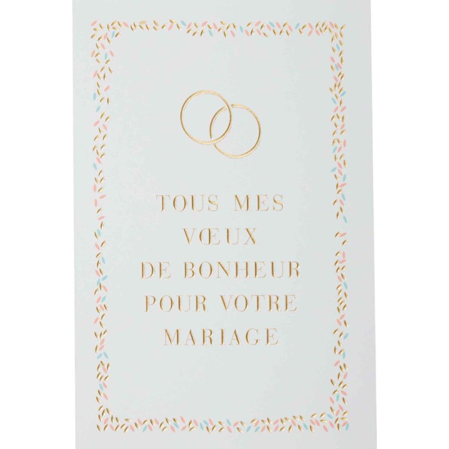 Draeger Paris Carte Mariage Tous Mes Voeux De Bonheur Or Online