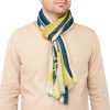 Draeger Paris Foulard Imprime Art Deco - Jaune Et Bleu - Homme - 70X180 Cm - Draeger Hot