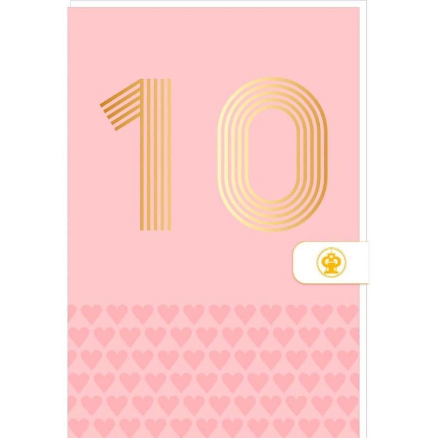 Draeger Paris Carte D'Anniversaire 10 Ans En Or - Rose - A Message - Pour Enfant Fille - 11,5 X 17 Cm Clearance