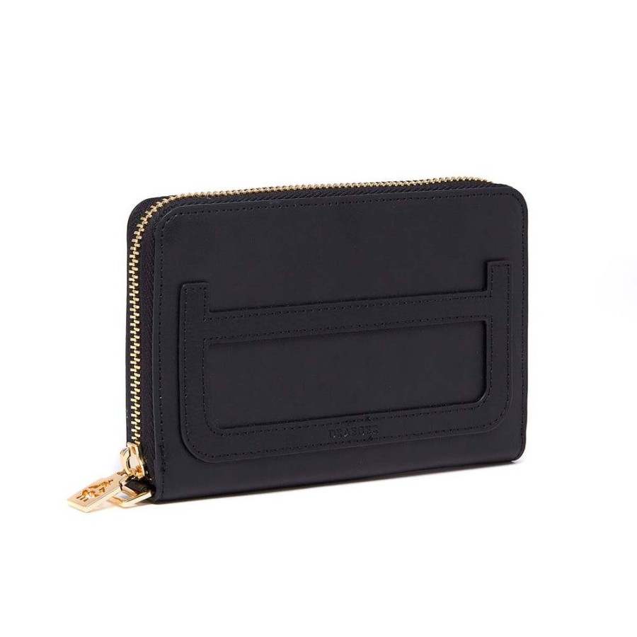 Draeger Paris Portefeuille Femme En Cuir - Noir Best